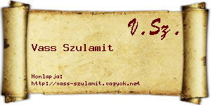 Vass Szulamit névjegykártya